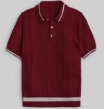 90s luxury knit Polo In Marron - Image 2