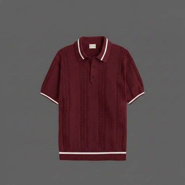 90s luxury knit Polo In Marron