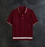90s luxury knit Polo In Marron