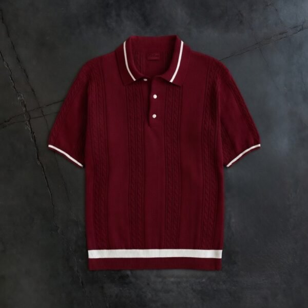 90s luxury knit Polo In Marron