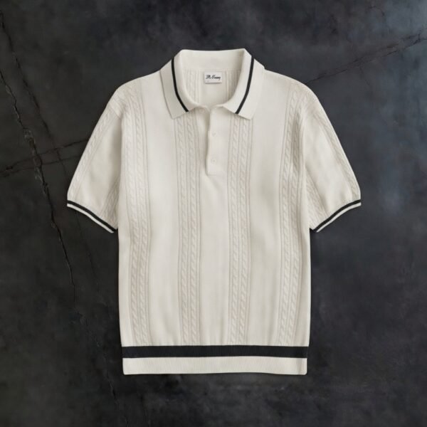 90s luxury knit Polo In white