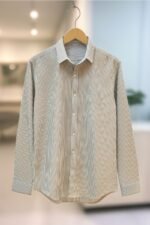 90s classic wild rose stripe pattern shirt