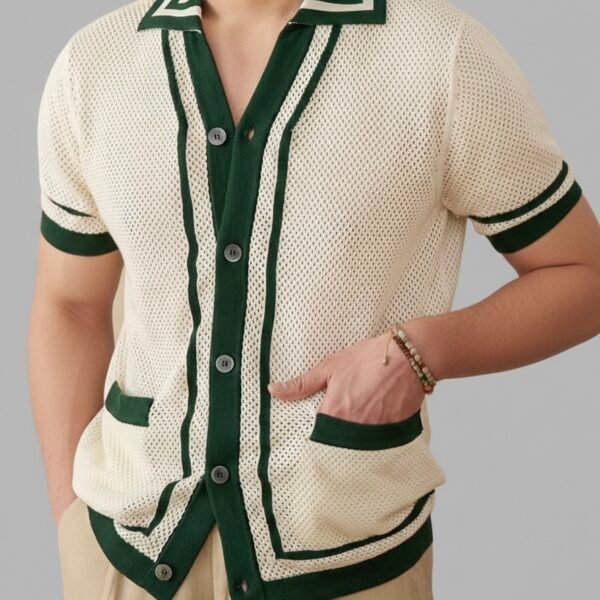 90s classic half sleeve shirt white