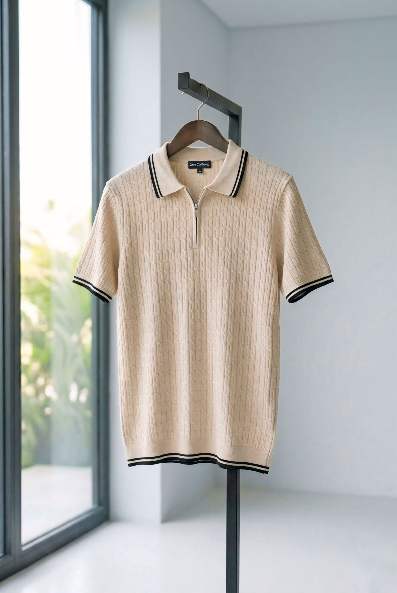 IMG_2326.JPG 90s Premium half zipper polos beige - Image 1