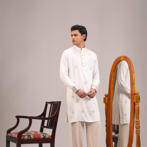 Premium Panjabi Pearl white