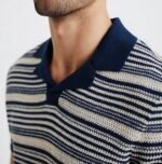 knit polo navy blue - Image 2