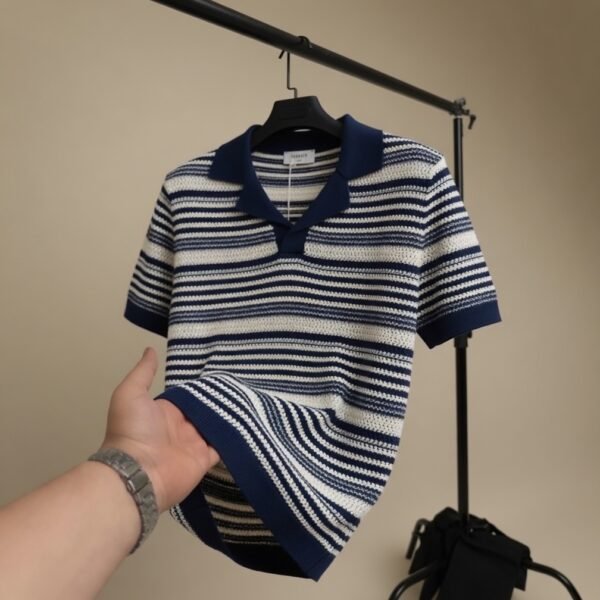 knit polo navy blue