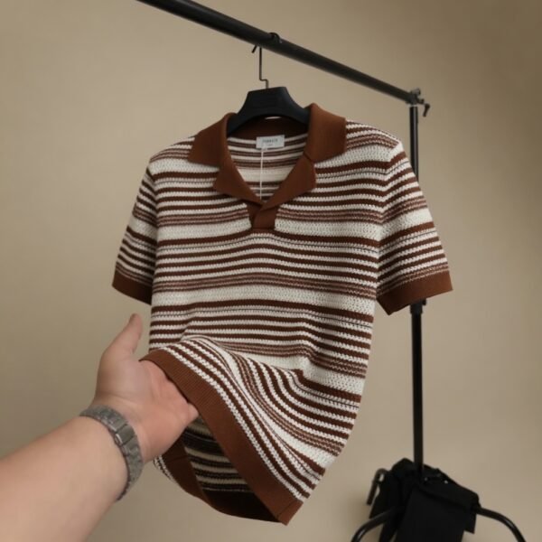 knit polo chocolate