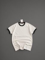 crop fit ringer tee in off white - Image 2