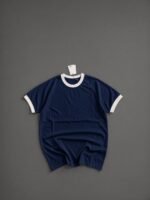 crop fit ringer tee in navy blue - Image 2