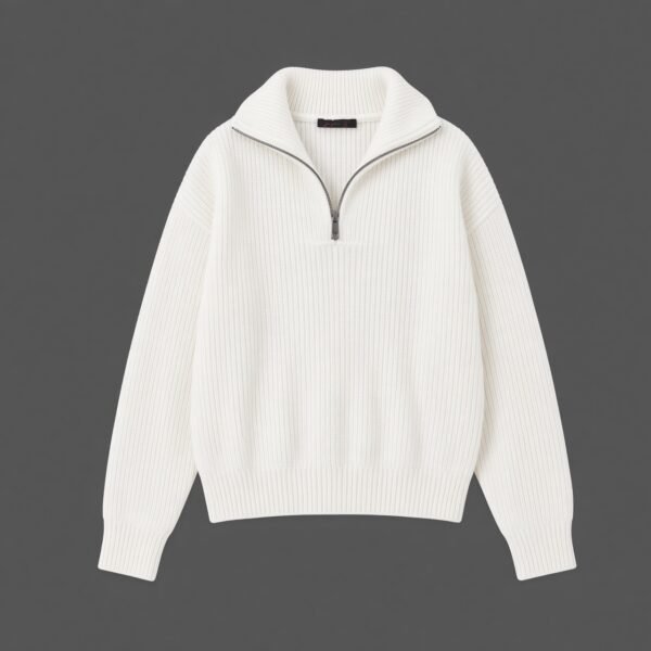 solid sweater in off white