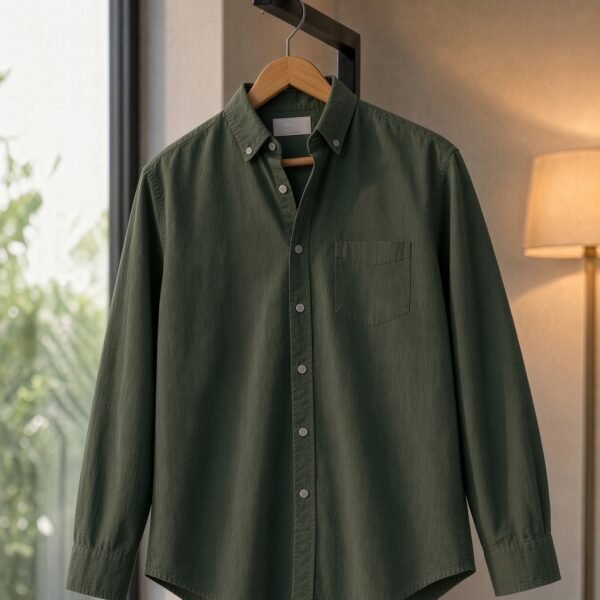 full sleeve shirt in deep green