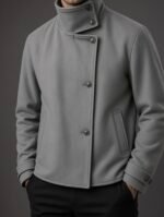 Imported China Flannel Woolen Jackets in ash - Image 2